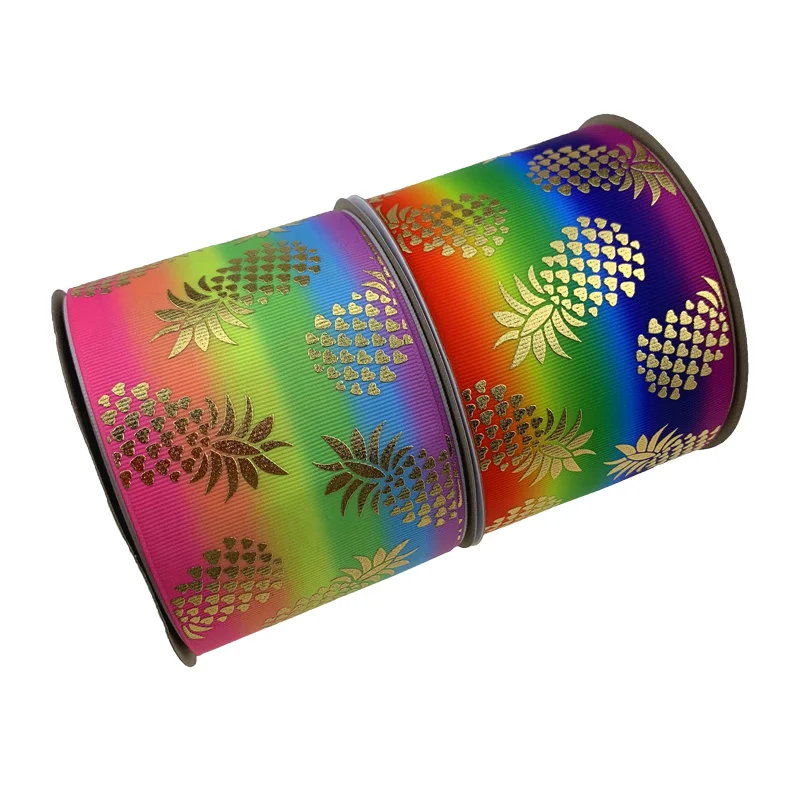 Grosgrain gold pineapple on rainbow ribbon Printed Tape DIY Handmade Materials Celebrated Decoration
Grosgrain gold pineapple on rainbow ribbon Printed Tape DIY Handmade Materials Celebrated Decoration