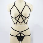Leather Bondage Stocking Leg Black Gothic Garter Belt Harness Sexy Lingerie