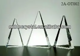 Laser or Engraved Customer's Name or Logo Blank Optical Crystal Triangular Towers