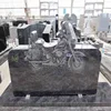 Hot Sale Cemetery Usage Bahama Blue Granite Headstone in Motorcycle Design