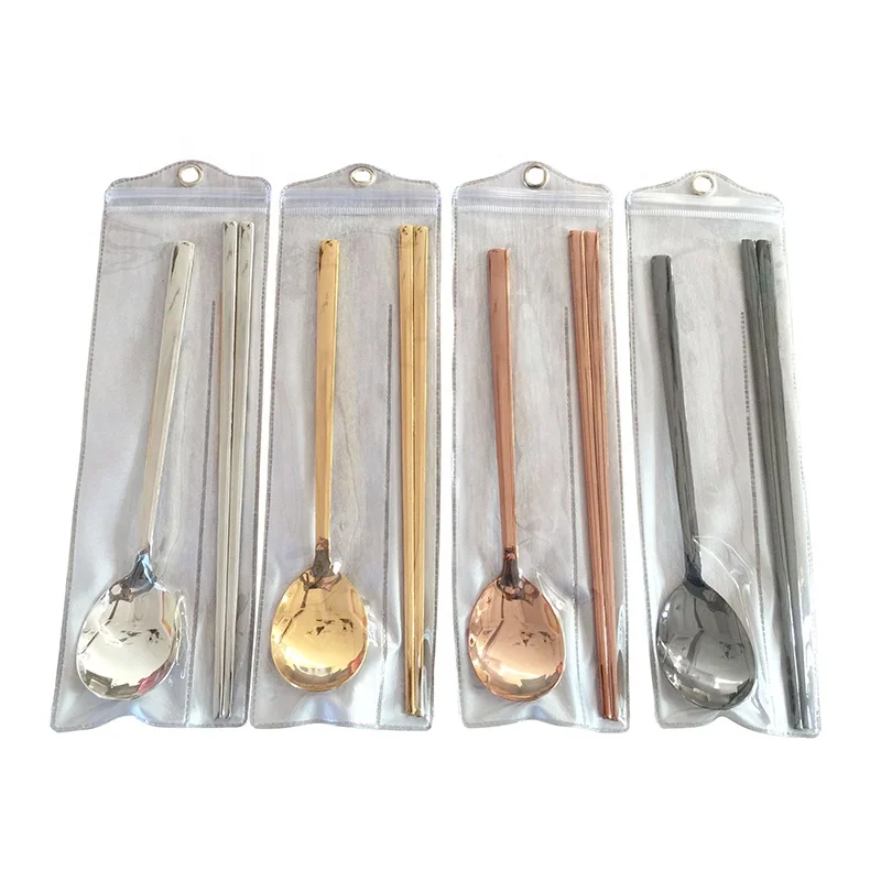 Stainless steel Korean chopsticks and spoon sets, Silver or gold
Stainless steel Korean chopsticks and spoon sets, Silver or gold