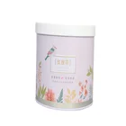 Round tin box with hole shape food metal tea container