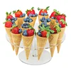 Custom cheap Transparent 16 Holder Acrylic Ice Cream Cone Sleeves Stand holder for display