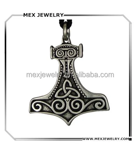 Vintage black silver tone Celtic Knot Pewter Viking Pendant Jewelry