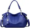 Full Grain Cowhide Totes Women Navy Blue Bags Supple Leather Hobo Bags Large Gorgeous Hobo Purse Handbags