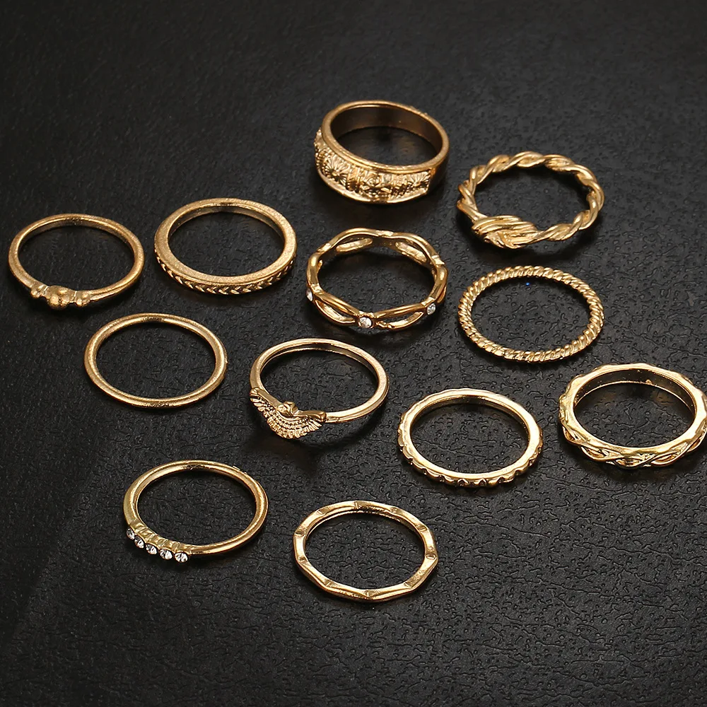 Hot sale 12pcs Sets Vintage Jewelry With Rhinestone Alloy Knuckle Ring Sets For Woman
Hot sale 12pcs Sets Vintage Jewelry With Rhinestone Alloy Knuckle Ring Sets For Woman