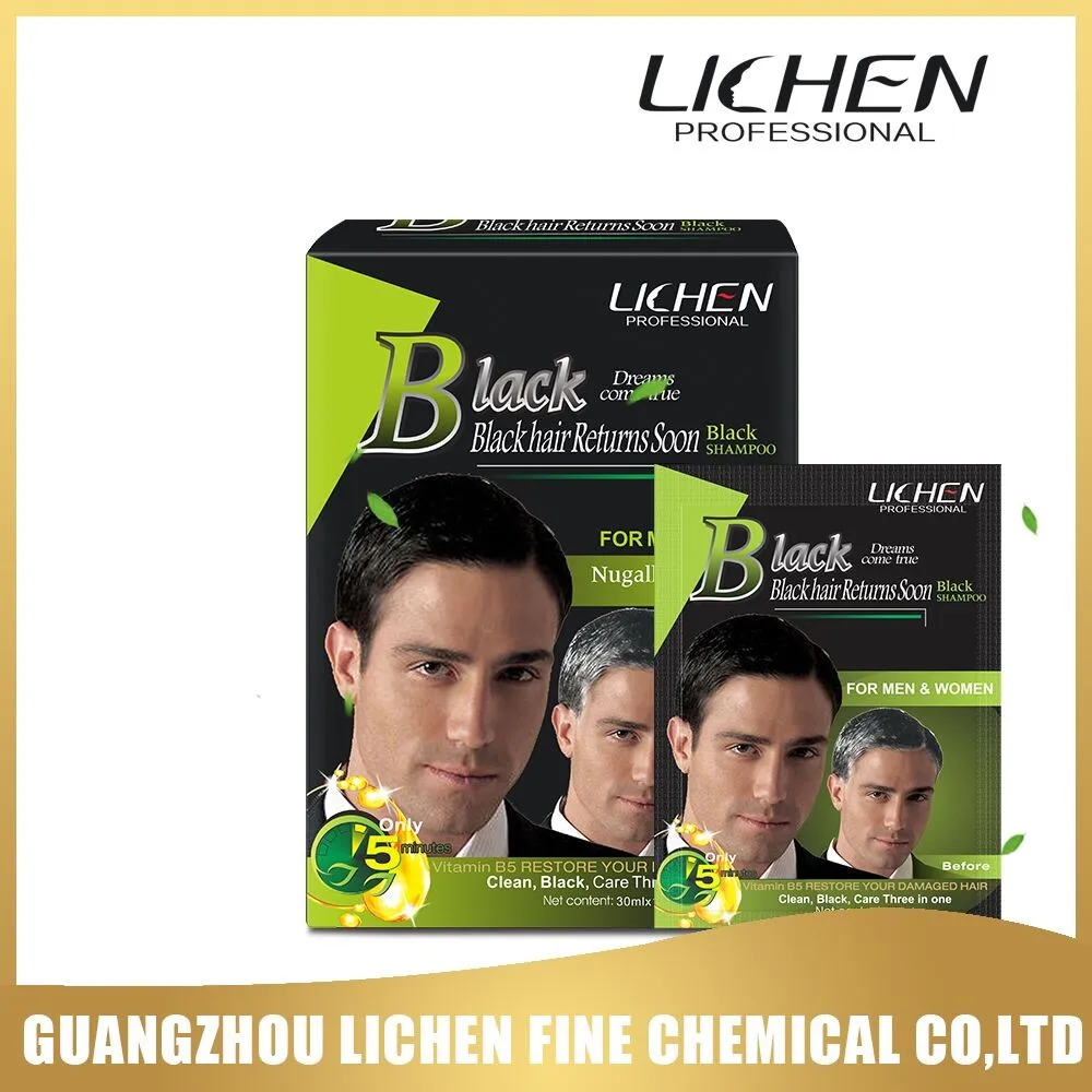 Lichen Magic Black Hair Herbal Fast Black Dyeing Hair Shampoo