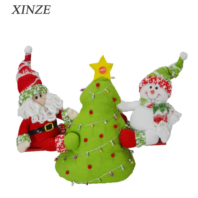 funny electronic plush santa claus plush toy singing snowman