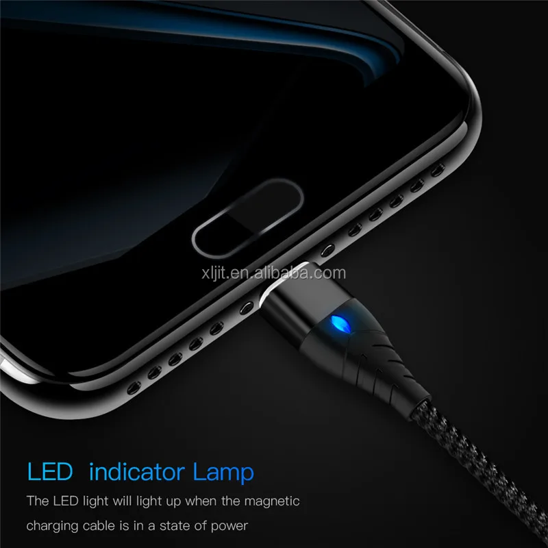 LED QC 3.0 5V 3A Magnetic Micro USB Type C Cable For iPhone 1M Fast Data Sync Charging Phone Magnet Cable Charger - ANKUX.COM