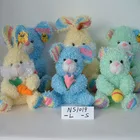 promotional customized lovely soft plush stuffed easter 3-colour bear,rabbit,mouse animal toy with carrot,flower,banana