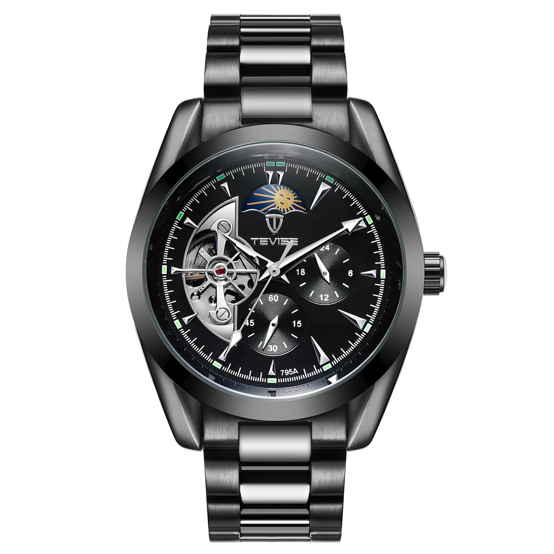 Tevise T795A China Brand Fashion Stainless Steel Automatic Mechanical Tourbillon Waterproof Watch Men, As the picture
Tevise T795A China Brand Fashion Stainless Steel Automatic Mechanical Tourbillon Waterproof Watch Men, As the picture