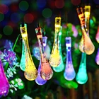 Wholesale Outdoor Garden Holiday Diwali Festival Decorative Candy Water Drop Crystal Ball Solar Led String Lights