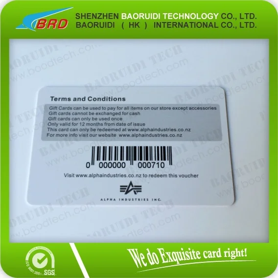 design discount gift card with barcode, pvc metal vip gold