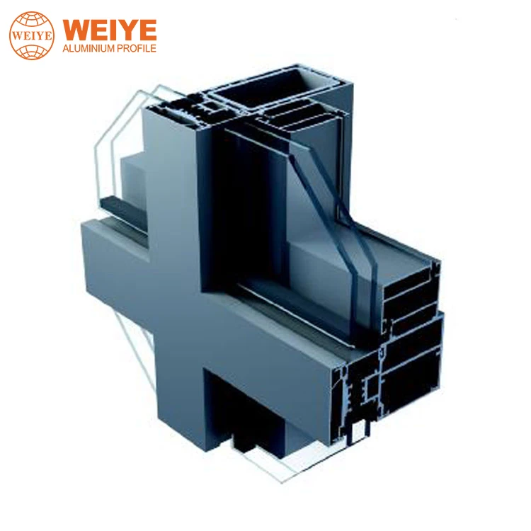 Weiye 60 100 series thermal insulating glass Ventilation curtain wall with exposed frames