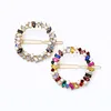 AB-ts00230 /TRACYSGER /lovely girl dazzling Pearl geometry colored crystal circle hair clip