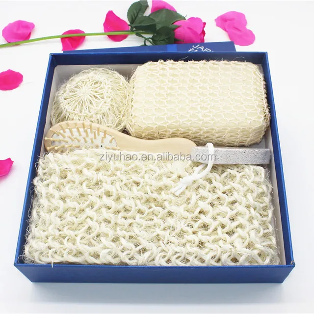promotional natural fancy spa gift set 5pcs,bath shower sets