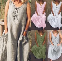 2019 New Arrival Women's Sexy Sundress Cross Lace Up Midi Dress Linen Cotton Dress S-3XL
2019 New Arrival Women's Sexy Sundress Cross Lace Up Midi Dress Linen Cotton Dress S-3XL