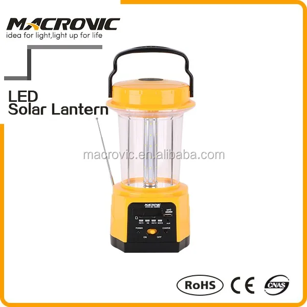 FM Radio/MP3/USB/DC Function led solar Rechargeable Lantern