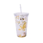 custom Unequal In Performance Promotion 3D Lenticular Straw Lid Unique Cups Tea Cup With Plastic Holder double plastic cup