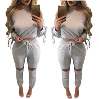 Women's sports sets slim casual drop shoulder long sleeve hollow out pant tracksuits
Women's sports sets slim casual drop shoulder long sleeve hollow out pant tracksuits