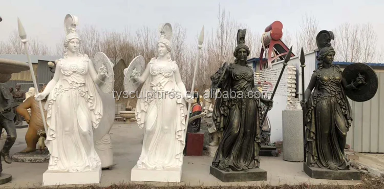 现货出售大尺寸希腊神话人物雕塑玻璃纤维雅典娜雕塑