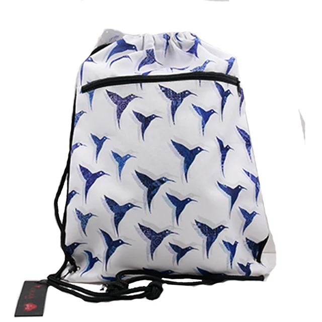 210d polyester drawstring backpack sport gym bags mesh zipper
