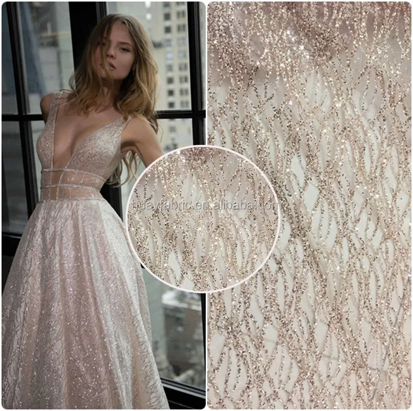 2020 rose gold elegant glitter tulle lace fabric for garment fashion show dress HuaYF HY0623, Customize colors
2020 rose gold elegant glitter tulle lace fabric for garment fashion show dress HuaYF HY0623, Customize colors