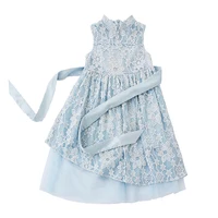 Blue Floral Embroidery Sleeveless Tulle Flare Children Lace lolita dress 
Blue Floral Embroidery Sleeveless Tulle Flare Children Lace lolita dress