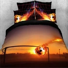 High-End Football Series 100% Polyester Material 3D Digital Printed King Size Bedding Set , Bed Sheet