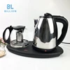 1.8L Tea pot and kettle set with Coffee Pot Wireless Cordless Electric Kettle Tray Set Wholesale