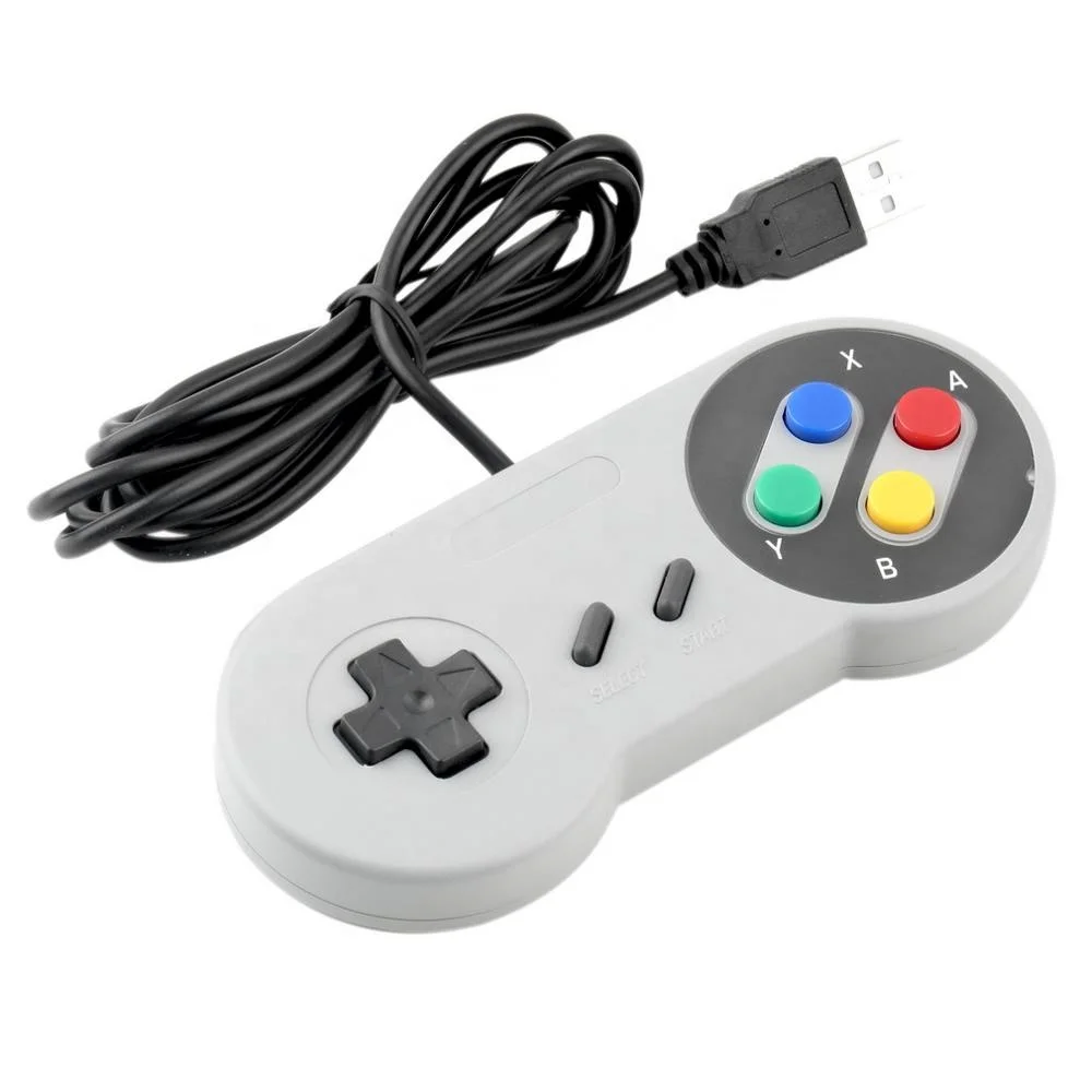 

Wholesale New Super Classic Wired Retro USB Controller Gamepad Joypad Joystick for PC MAC Retro Super for SNES game Controllers, 2 colors