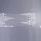Nylon Fashion Wedding Dress White Lace Fabric Beaded Sequins Trimming Embroidery for Bridal