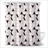 

Marble printed polyester waterproof geometric shower curtain