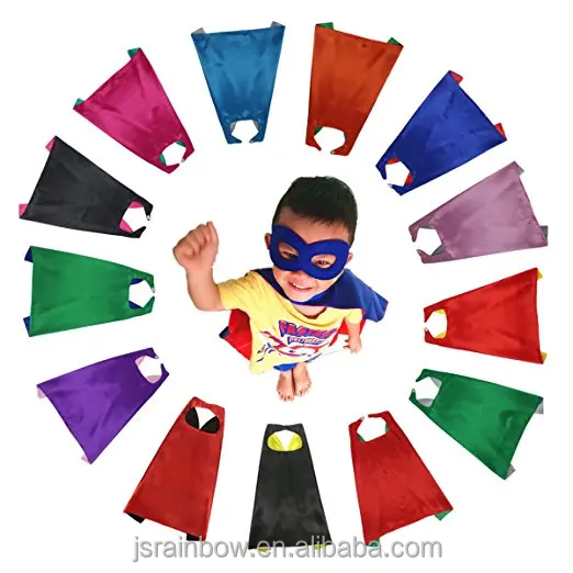 

Wholesale superhero kids cape superhero capes and mask bulk set dress up for kids - children DIY birthday party costumes, Picture color