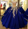 Jancember LS65477 off shoulder flower appliques lace up satin wedding girls party dresses royal blue prom dress