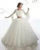 2pcs Corset/Skirt White Lace Tulle Ball Gowns Long Sleeve Quinceanera Dresses 2018 Custom Made Sweet 16 Dresses
