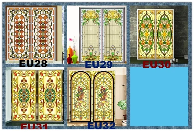 Custom Size Electrostatic Frosted Stained Glass Window Film Church Home  Foil Door Stickers Pvc Self-adhesive Window Films - Decorative Films -  AliExpress