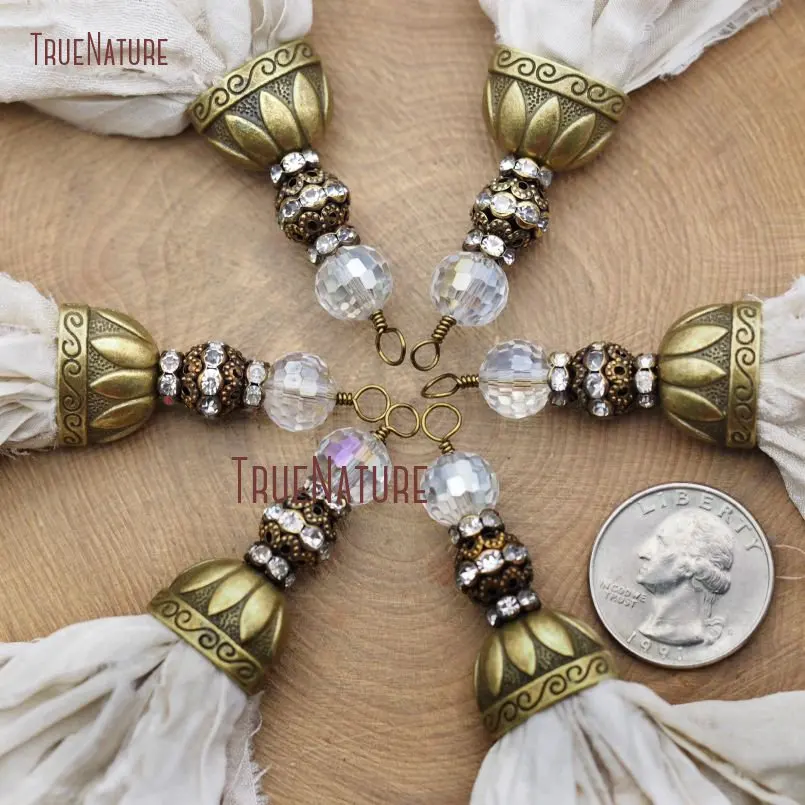 20171206-PM8971- Ivory Sari Silk Tassel Pendant Electroplating Bronze Color_6