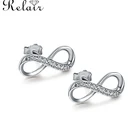amazon best selling products classic fashion jewelry designs silver stud earring 925 AAA cz cute infinity earrings women