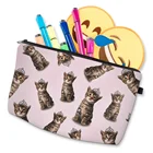 Cute cat design storage pouch bag portable cosmetic bag polyester makeup bag