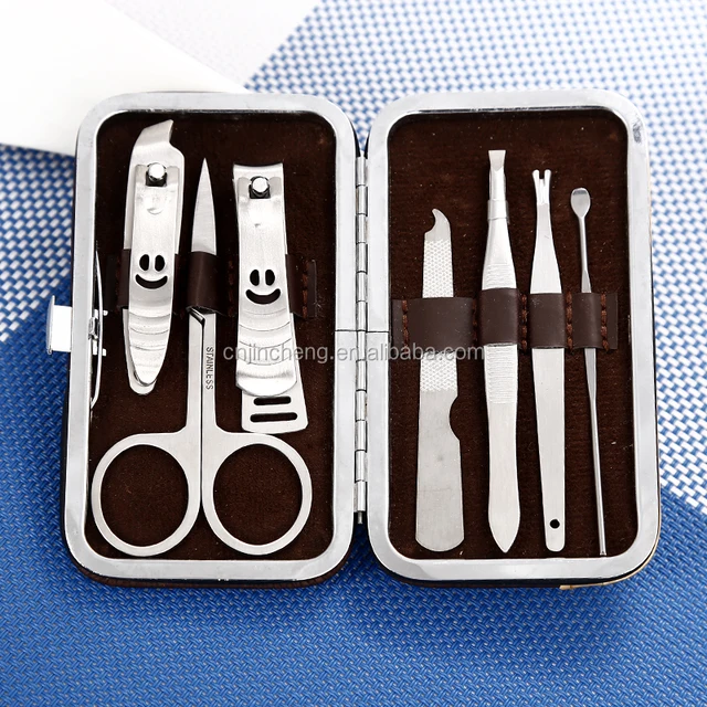 7pcs set 2016 fashion leather gift box makeup tools nail beauty