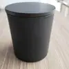 Wholesale 300ml glass black matte candle jar wood lid for candle making