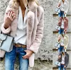 Wholesale 2018 fashion sexy women turn-down collar long sleeve woolen coats (C18739)