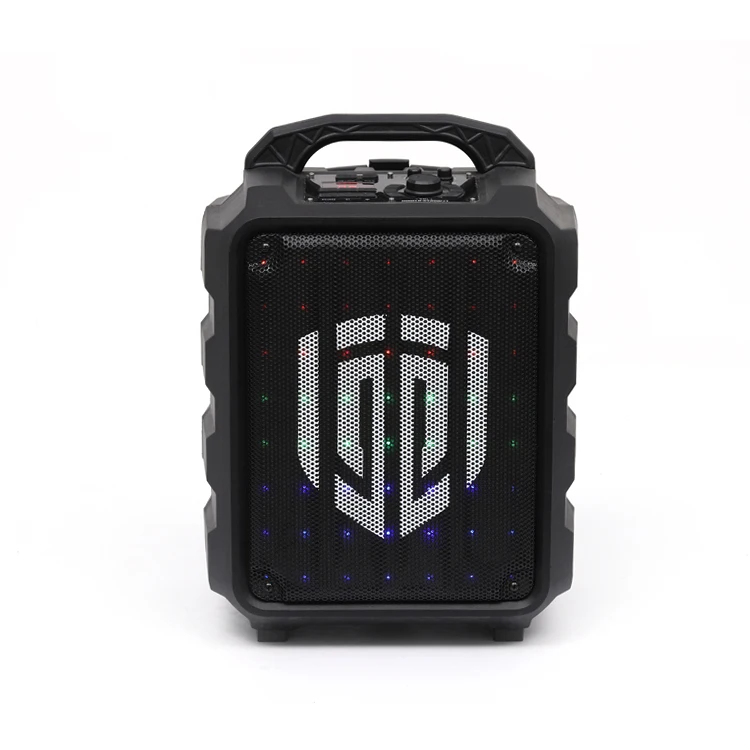 Portable speaker 8 inch rechargeable powered Dj system with wired microphone LED lights, Black plastic cabinet
Portable speaker 8 inch rechargeable powered Dj system with wired microphone LED lights, Black plastic cabinet