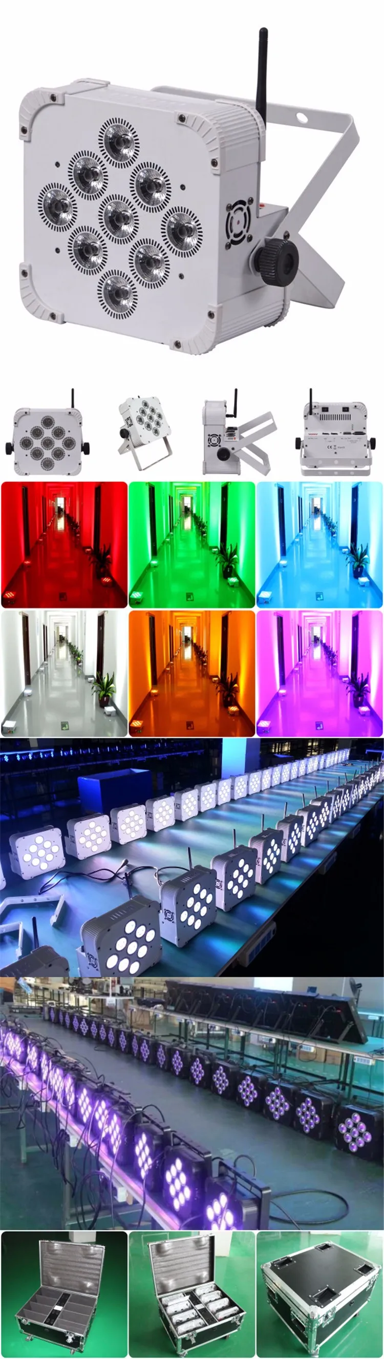 Wedding party event 6in1 RGBWAUV wireless battery powered led par light