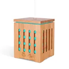 March Expro 200ml square perfume aromatherapy air ultrasonic real bamboo wooden essential oil aroma diffuser