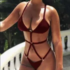 Best Selling Items Push Up Bikini Solid Color Bandage Women Bathing Suit Sexy One Piece Swimsuit