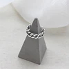 Adjustable Sterling Silver Statement Chain Ring Chain Link Stackable Modern Open Ring