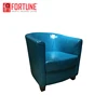 Blue color leather upholstered living room lounge chair for hotel/house