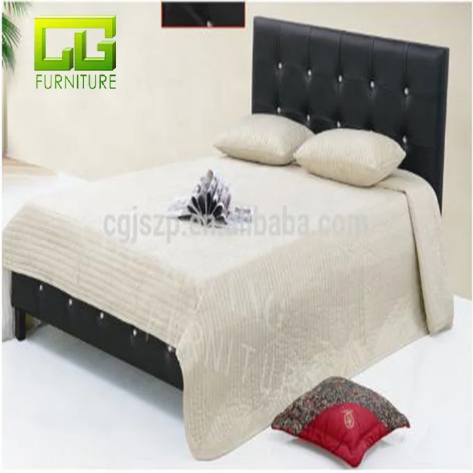 Home furniture Double size Leather bed with diamond headboard&footboard for sale